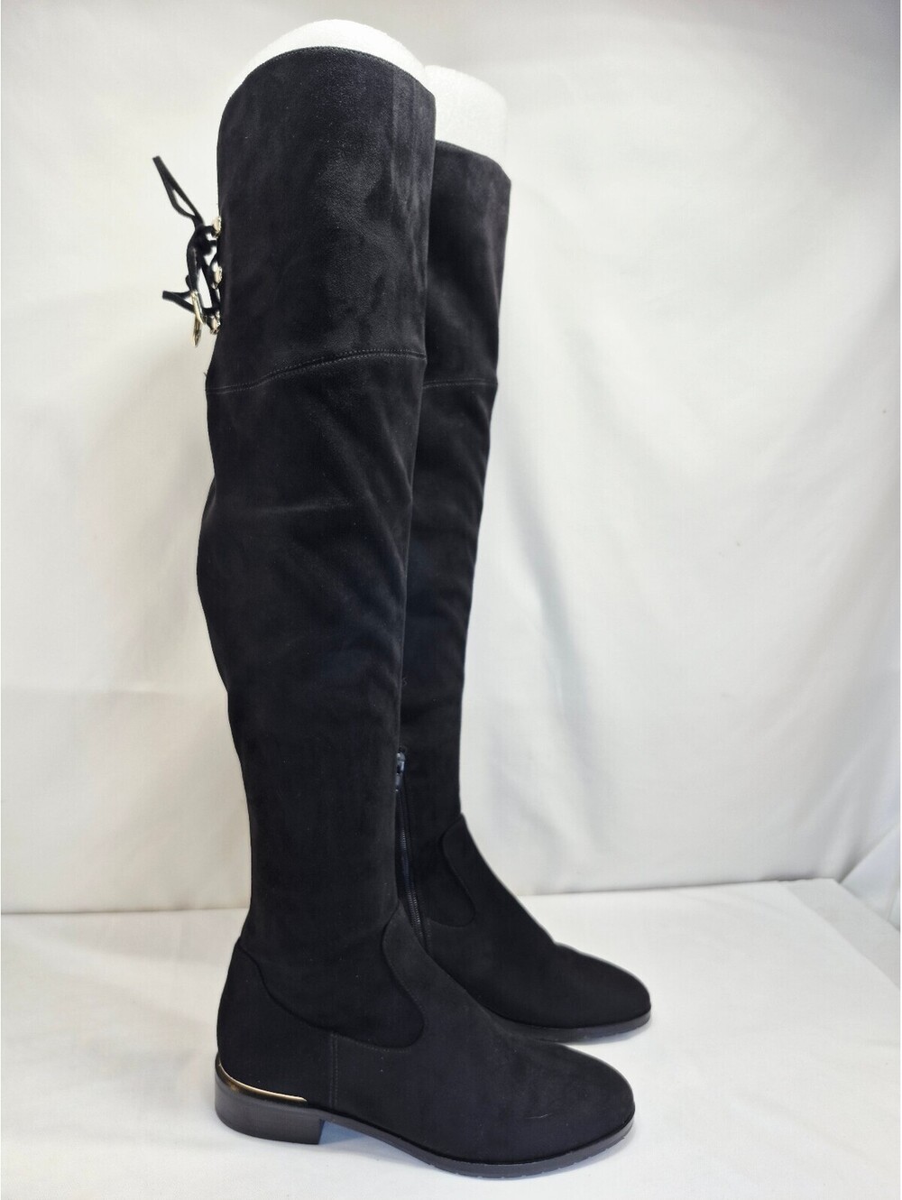 Ivanka Trump Women's 7M Black Suede Over The Knee Low Heel Boots